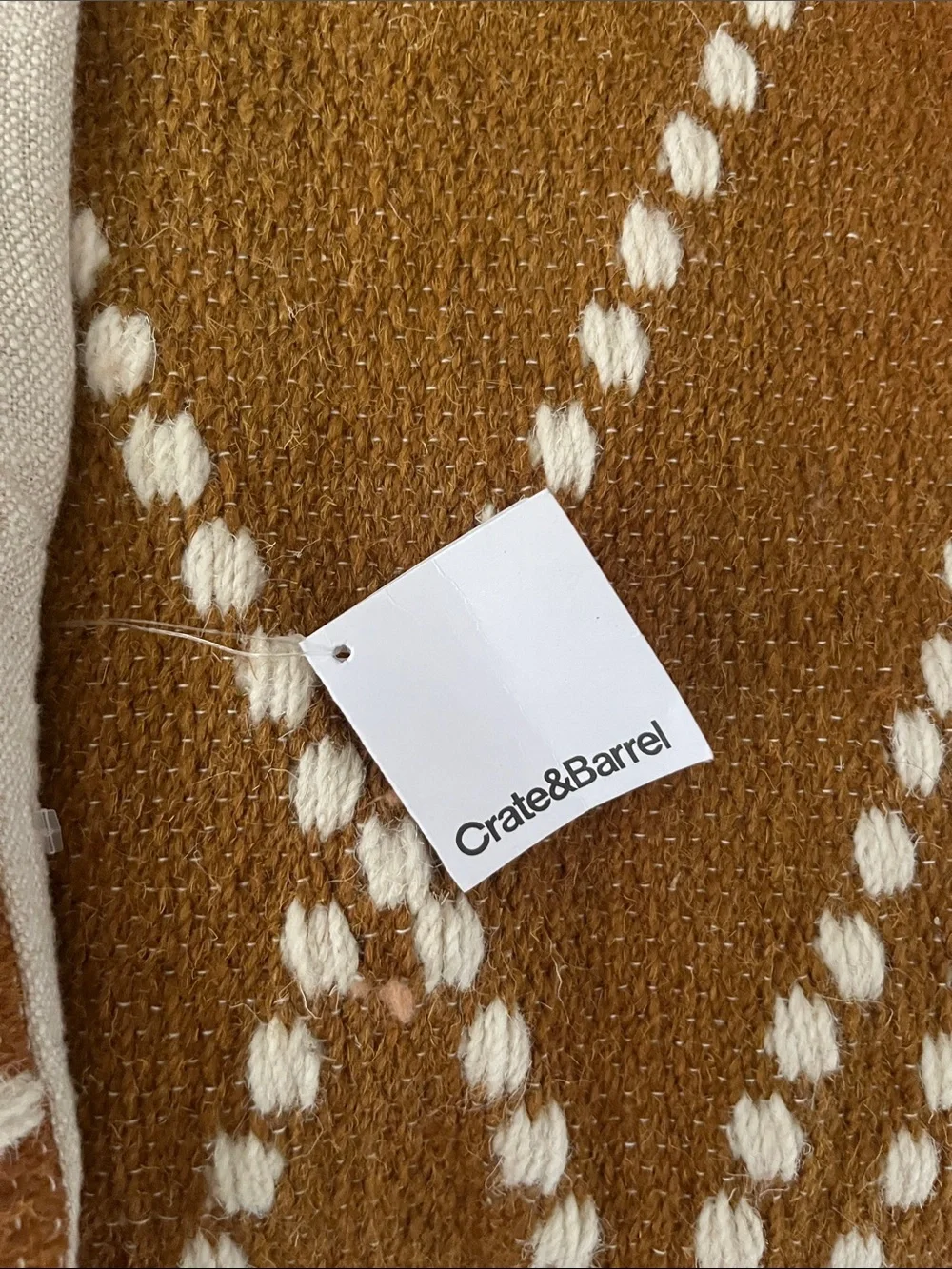 Crate&Barrel Rust Brown and Cream Patterned Throw Pillow Covers. Set of 2